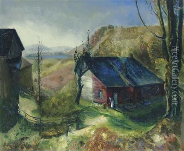 Mountain Farm Oil Painting - George Bellows