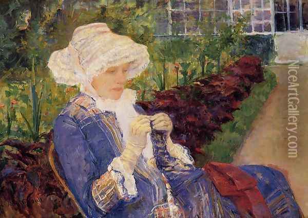 The Garden Oil Painting - Mary Cassatt