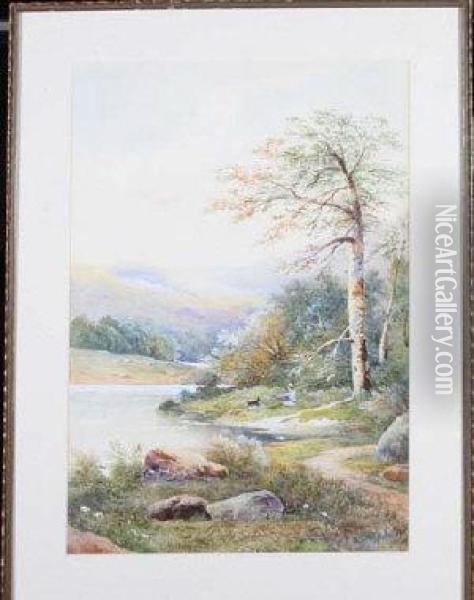 Vale Of Trossachs Oil Painting - John Rock Jones