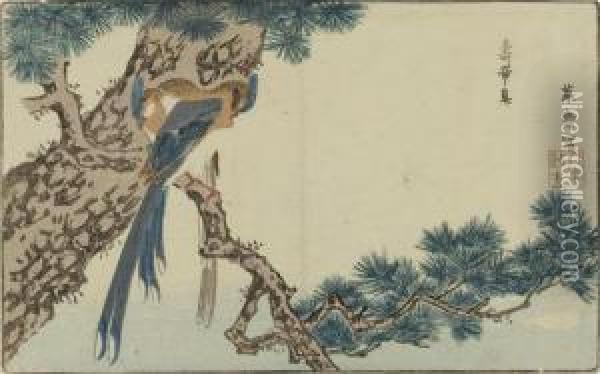Pair Of Birds Oil Painting - Kitao Masayoshi