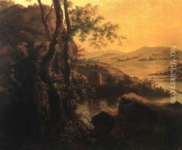 Uferlandschaft Oil Painting - Jan Dirksz. Both