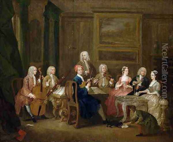 A Musical Party the Mathias Family Oil Painting - William Hogarth