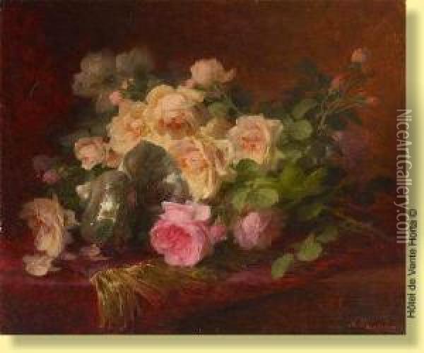 Jeteede Roses Oil Painting - Andre Perrachon