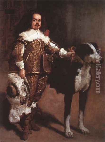 Court Dwarf Don Antonio el Ingles c. 1640-42 Oil Painting - Diego Rodriguez de Silva y Velazquez
