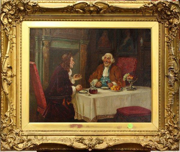 The Conversation Oil Painting - George Fox