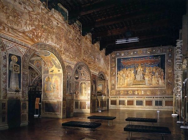 View of the Sala del Mappamondo Oil Painting - Simone Martini