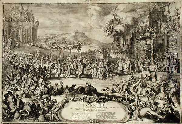 Coronation Entry of John III 1629-96 into Poland Oil Painting - Romeyn de Hooghe