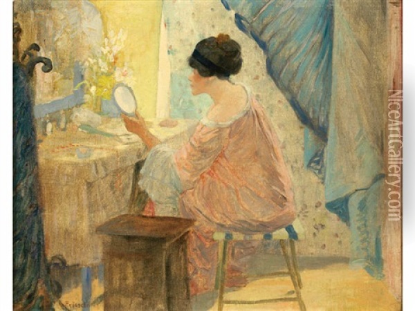 The Dressing Table Oil Painting - Frederick Carl Frieseke