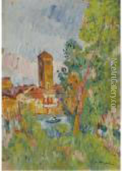 Torcello Oil Painting - George Leslie Hunter