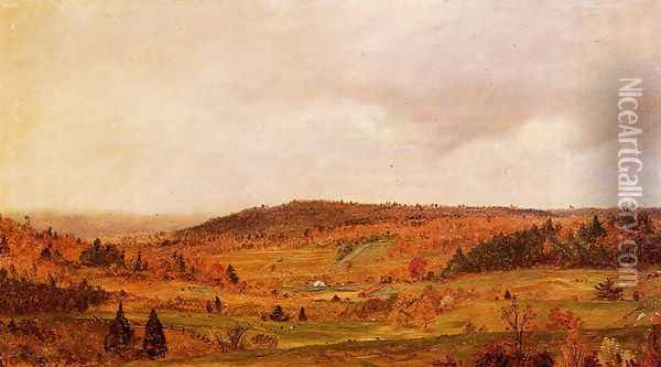 Autumn Shower Oil Painting - Frederic Edwin Church