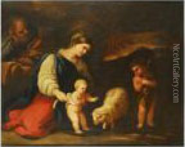 Sagrada Familia Con San Juanito Oil Painting - Luca Giordano