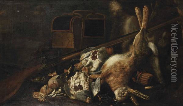 A Dead Hare And Other Game With A Hound Oil Painting - Jan Fyt