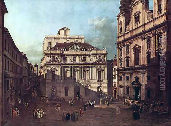 View from Vienna, square in front of the university, from southeast of view, with the large auditorium of th 2 Oil Painting - Bernardo Bellotto