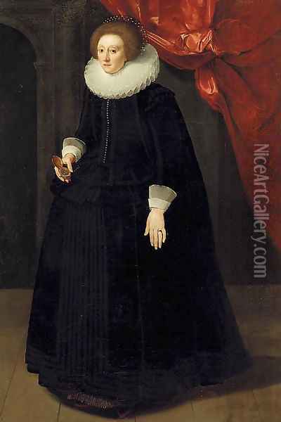 Portrait of Lady Harbord Oil Painting - English School