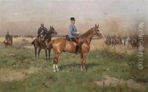 General Prince Leopold Von Croy Oil Painting - Thaddaus von Ajdukiewicz