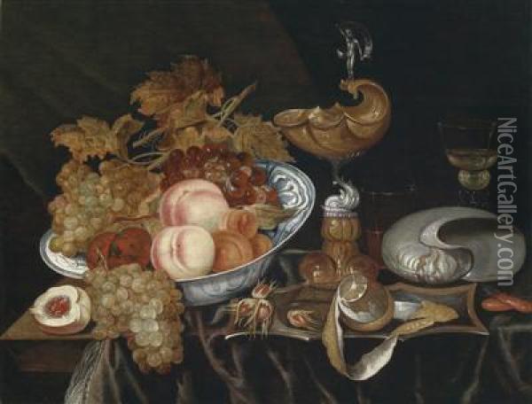 A Magnificent Still Life With A Bowl Of Fruit Oil Painting - Bartholomeus Assteyn