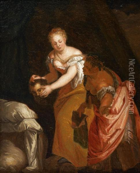 Judith Mit Dem Haupt Des Holofernes Oil Painting - Karel De Moor