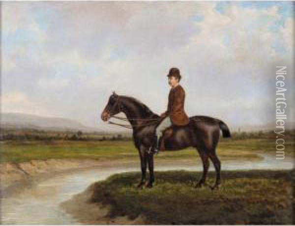 Sir Thomas Fermor Hesketh 7th Bt. (1849-1924) On His Horse Captain Jack Oil Painting - Jules Van Imschoot