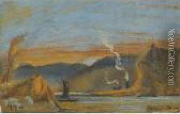 River Scene Oil Painting - Louis Michel Eilshemius