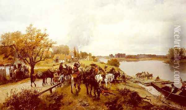 The Retreat Oil Painting - Alfred Ritter von Malheim Friedlander