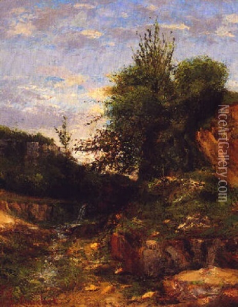 Un Paysage Jurassien Oil Painting - Gustave Courbet