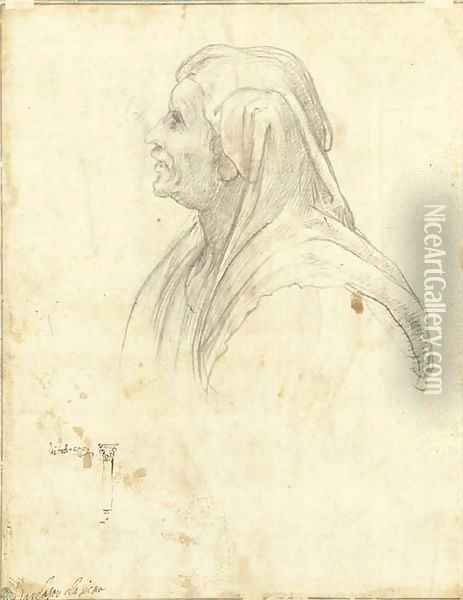 Head of a woman in profile to the left Oil Painting - Cherubino Alberti