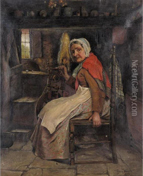 The Seamstress Oil Painting - Edwin Harris