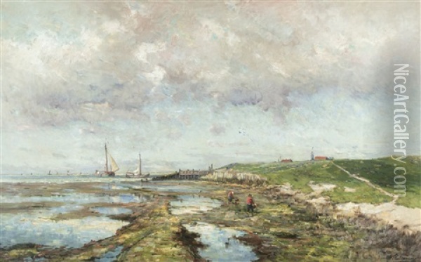 The River Scheldt Near Bergen Op Zoom Oil Painting - Frans Van Damme