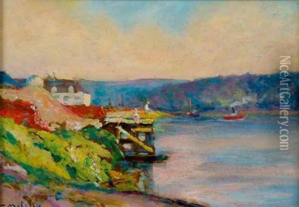 Bord De Seine Oil Painting - Georges Moteley