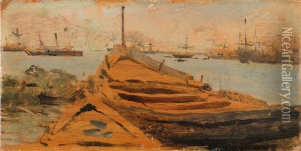 La Barque, Circa 1866 Oil Painting - Giuseppe de Nittis
