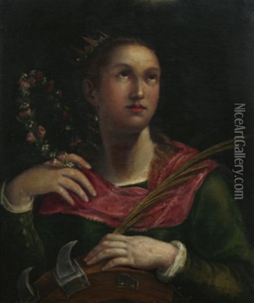 Die Heilige Katharina Oil Painting - Lavinia Fontana