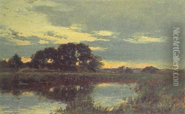 Abendliche Moorlandschaft Oil Painting - Joseph Emanuel Weiser