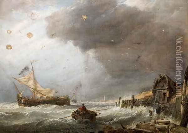 Off Calais Oil Painting - William Clarkson Stanfield
