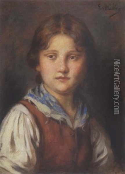 Junges Madchen Oil Painting - Emma (Edle von Seehof) Mueller