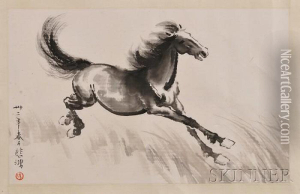 A Horse Oil Painting - Xu Beihong