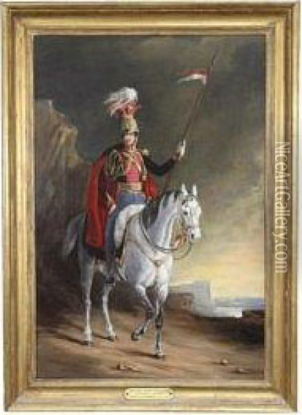Captain Henry Ferguson, The Ninth Lancer Oil Painting - George Henry Laporte