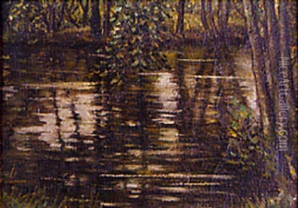 The River Bank Oil Painting - Christopher Richard Wynne Nevinson