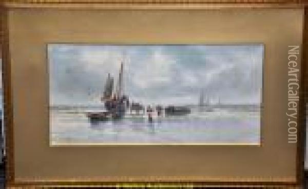 Unloading The Day's Catch Oil Painting - Robert Anderson