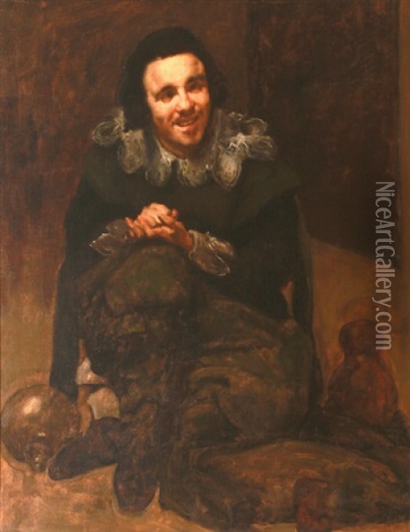 El Bobo (after Velazquez) Oil Painting - William Beckwith Mcinnes