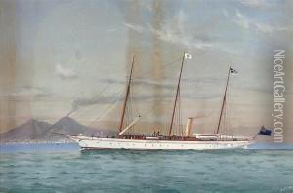 The Steam Yacht 
Esperanza Oil Painting - Antonio de Simone