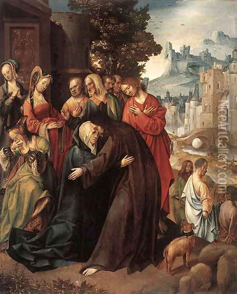 Christ Taking Leave of his Mother 1515 Oil Painting - Cornelis Engelbrechtsen