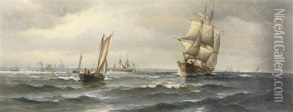 Segelschiffe Vor Kopenhagen Oil Painting - Vilhelm Victor Bille