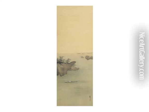 Landscape Of Matsushima Oil Painting - Hashimoto Gaho