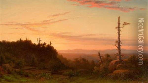 Sunset Oil Painting - William Frederick de Haas