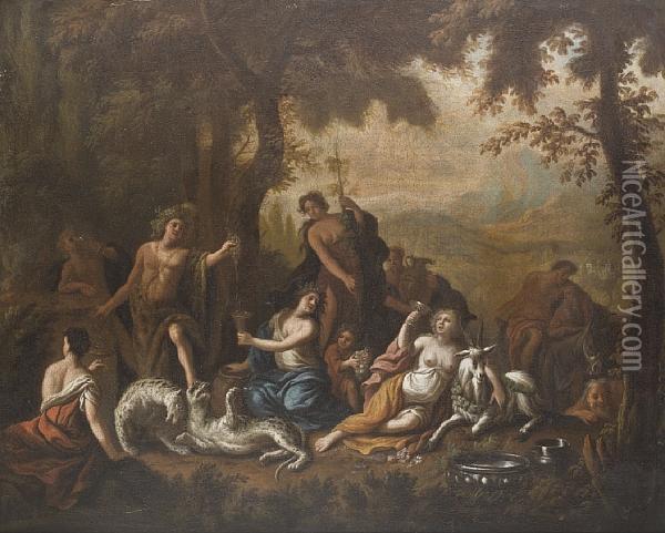Sylenus At The Court Of Bacchus Oil Painting - Jacob Jacobsz De Wet