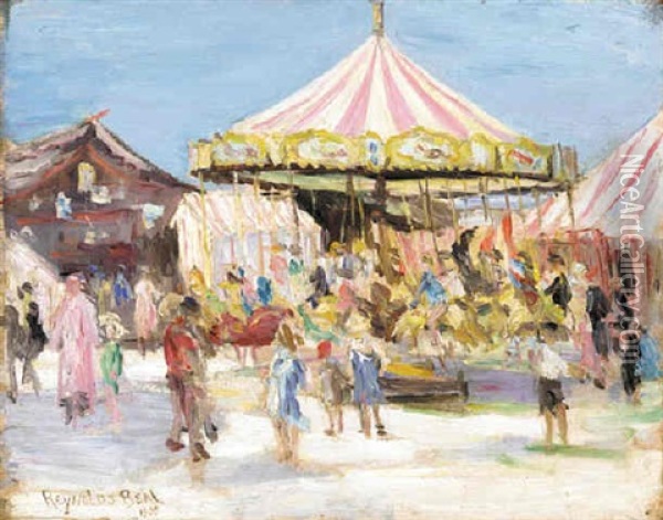 The Carousel Oil Painting - Reynolds Beal