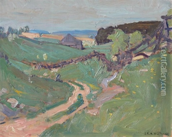 Fields Near Aurora, Ont. Oil Painting - James Edward Hervey MacDonald