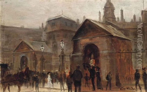 Horse Guards Parade, London Oil Painting - George Hyde Pownall