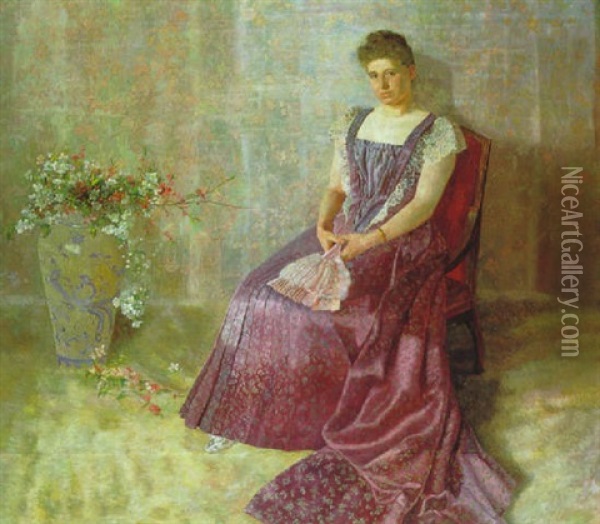 Das Lila Staatskleid Oil Painting - Karl Mediz