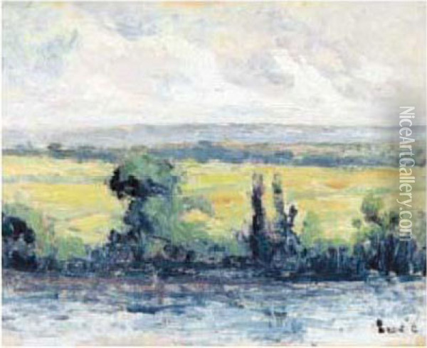 Rolleboise, La Seine Vue De Ma Fenetre. Oil Painting - Maximilien Luce